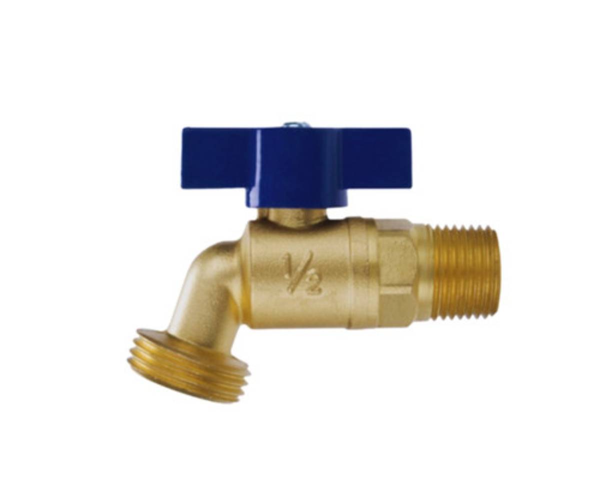 LLAVE CHORRO R/M 1/2 MARIPOSA NIBCO MANGO AZUL