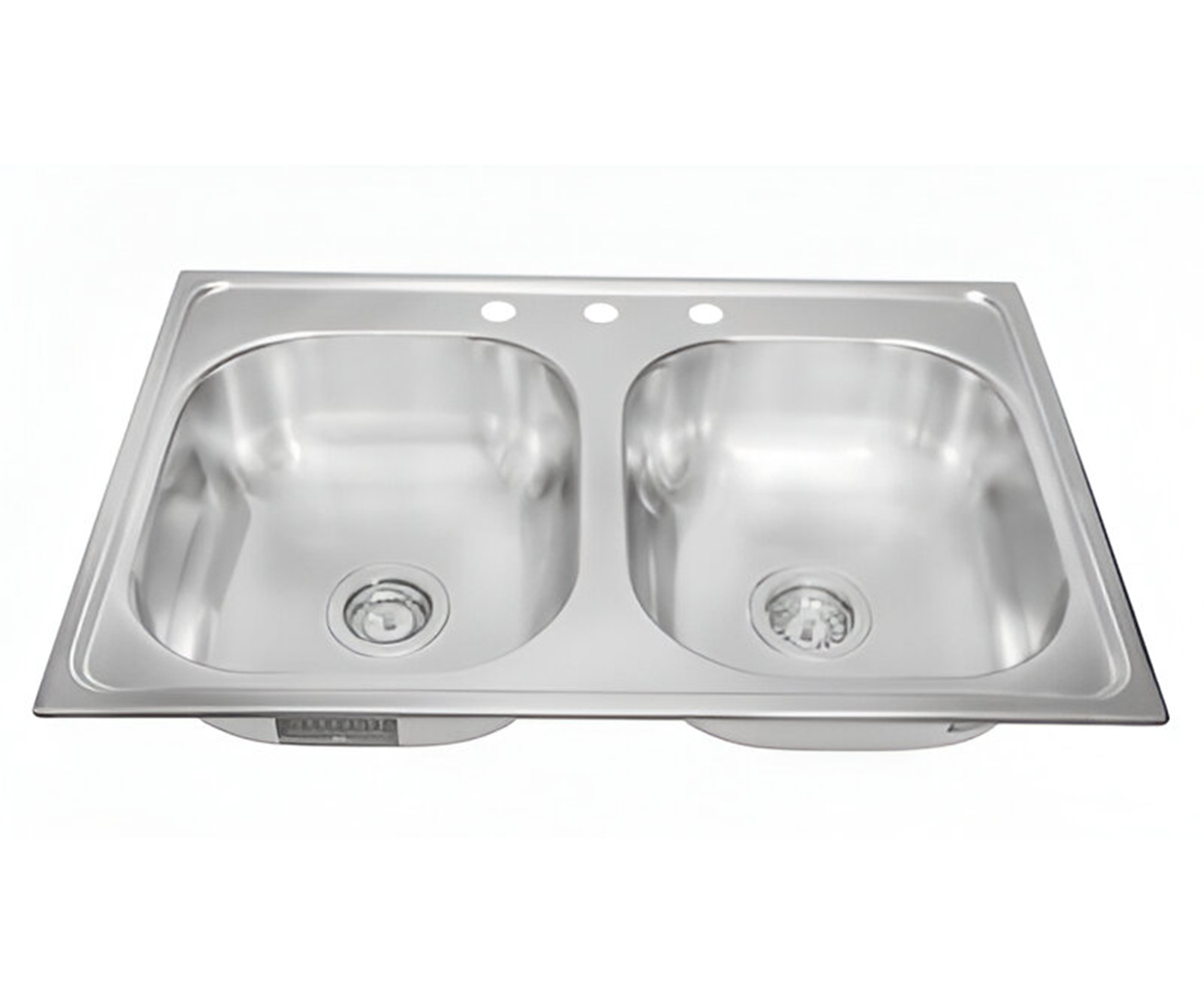 FREGADERO TEKA DOBLE 33 X 22 3 HOYOS