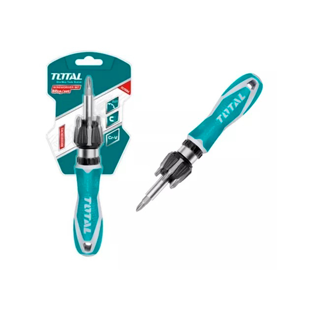 JGO DESTORNILLADOR TOTAL 8PCS TACSD30086
