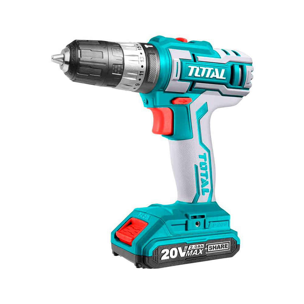 TALADRO TOTAL 3/8" ROTACIONAL 12V 1.5A INALAM 2 BATERIA
