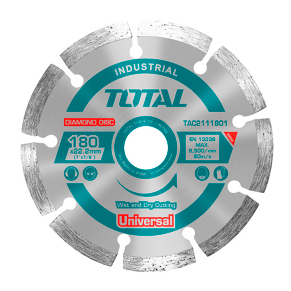 DISCO DE CORTE P/CERAMICAS DIAMANTADO SEG. TOTAL 7" TA