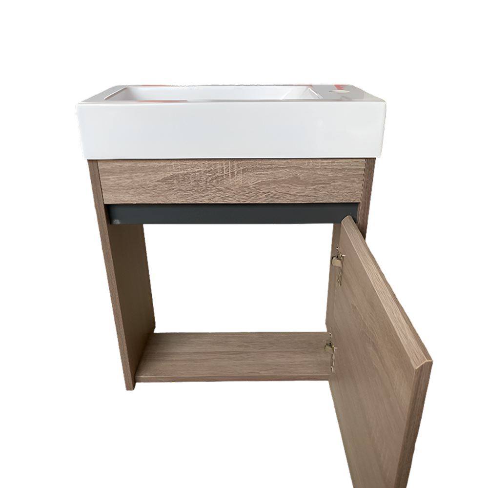MUEBLE D/BAÑO 44CM MADERA PEQ C/ESPEJO